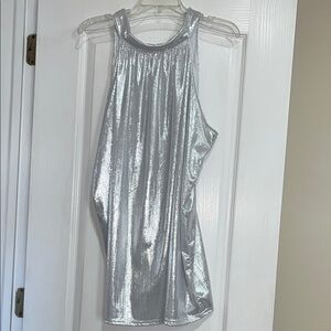 Shimmering Silver Sleeveless Top